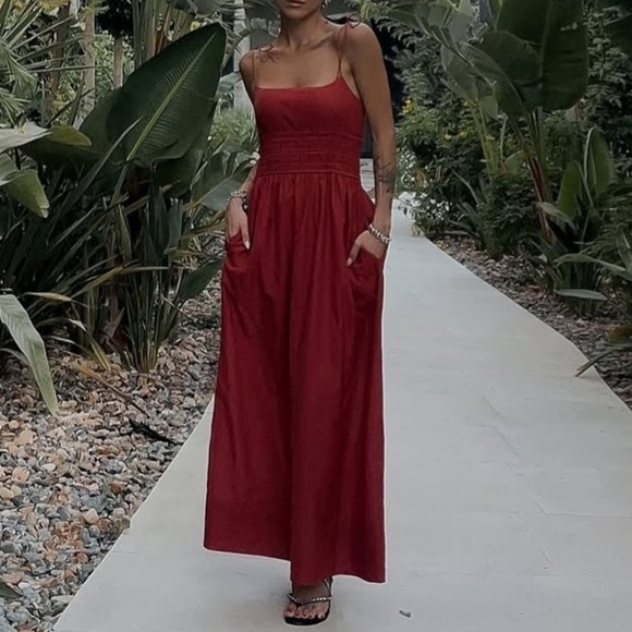 Zara Dresses & Skirts - Zara midi maxi dress tie spaghetti strap